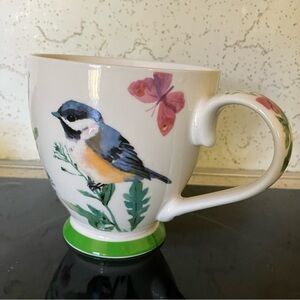 Pretty Floral Bird Pedestal Mug from English Mug Company